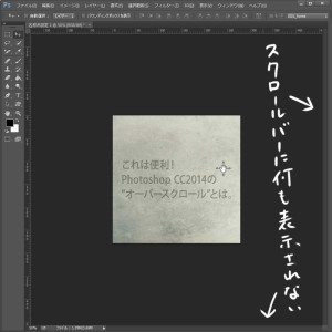 スクロールバーに何も表示されない。